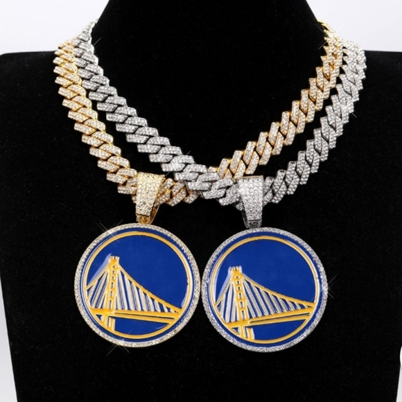 Golden State Warriors Silver Or Gold Iced Chain Necklace In 20